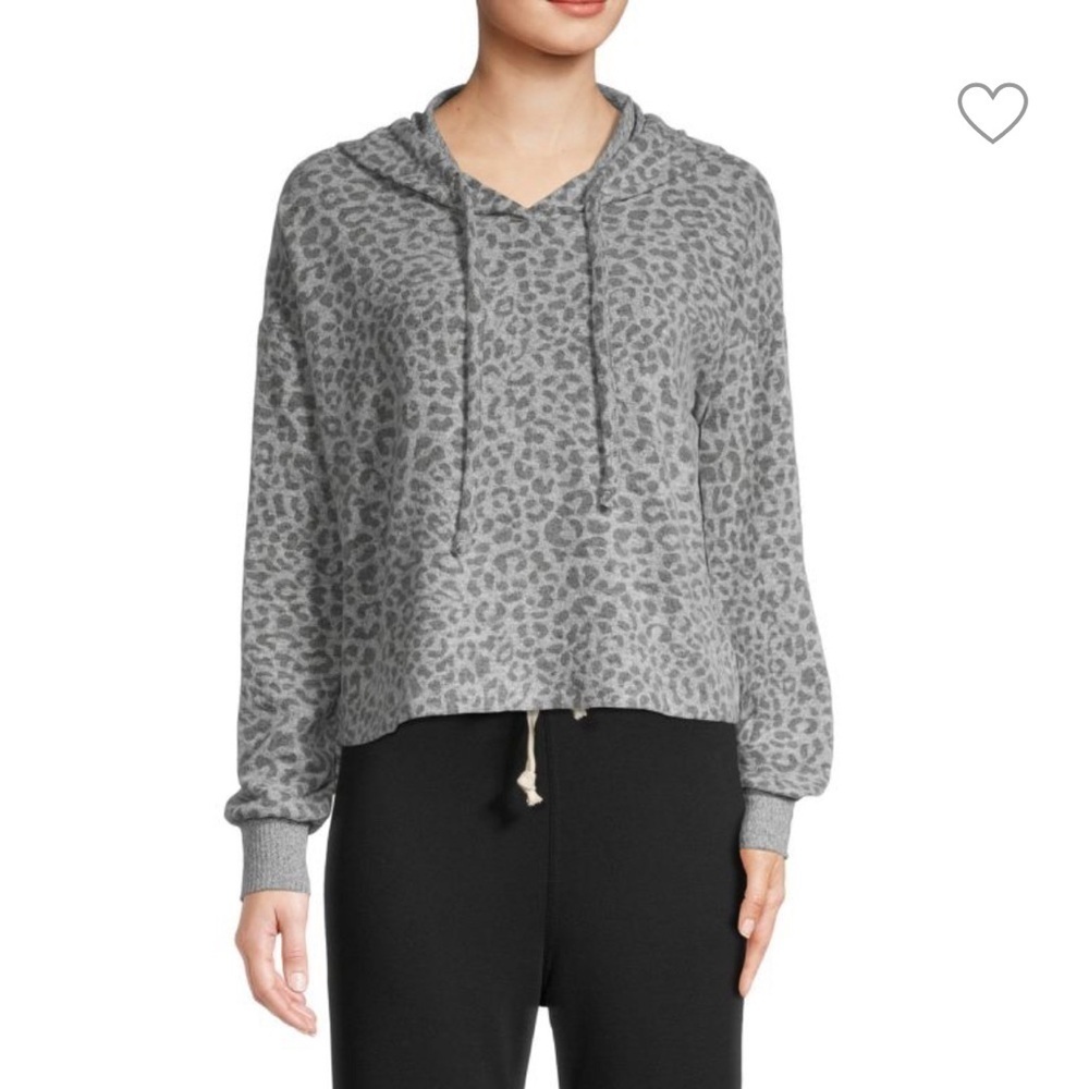 Lucky Brand Animal Print Hoodie Sweatshirt Size M